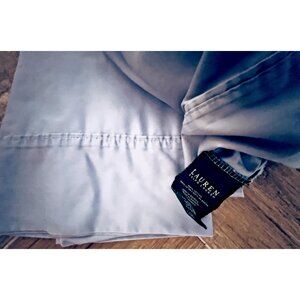 PAIR Ralph Lauren Vintage Pillowcases Gray Blue 100% Cotton